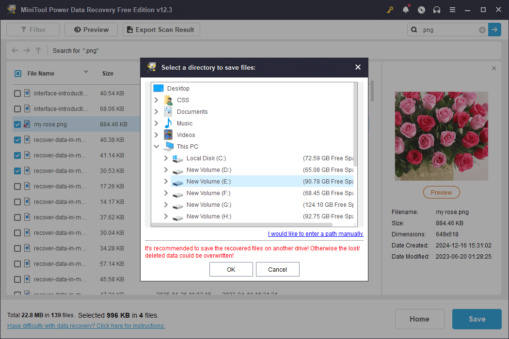 recover data from the TF card with MiniTool Power Data Recovery