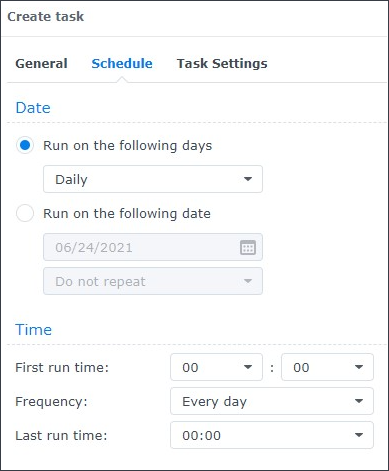 set a schedule to run the task to empty the Recycle Bin