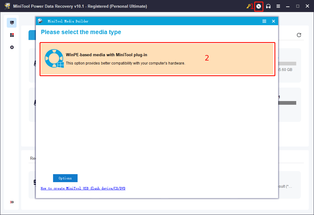 selecione o tipo de suporte