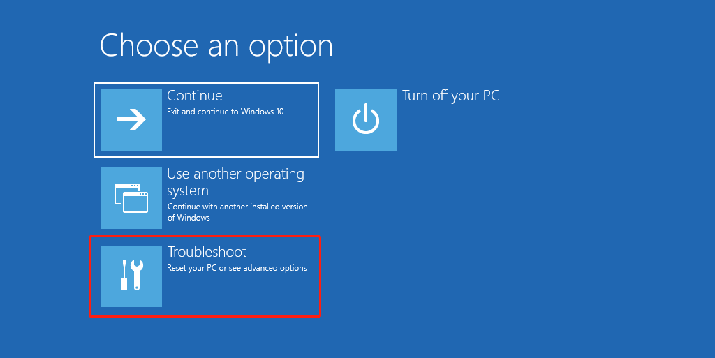 clique em Resolução de problemas