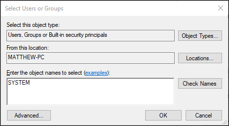 clicca su Controlla nomi