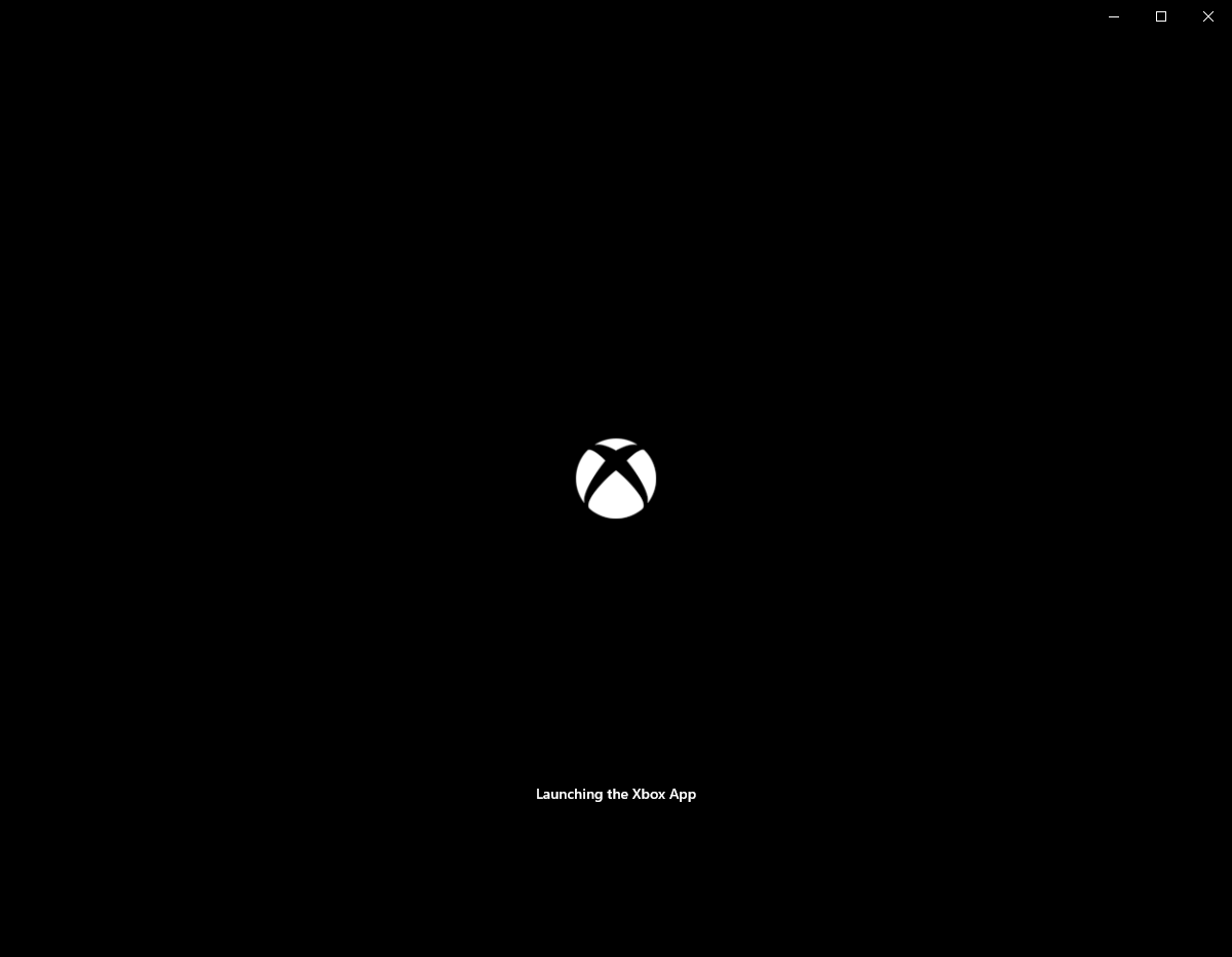 the Xbox app stuck on the launching screen