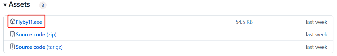 Flyby11 download under Assets on GitHub