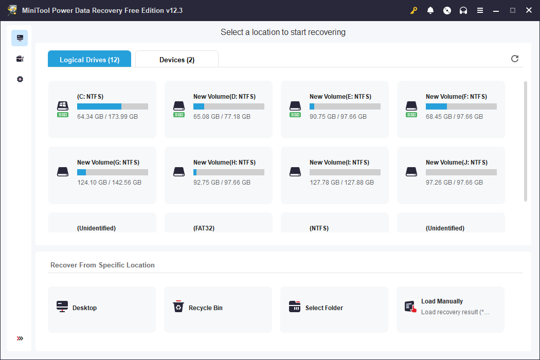 use MiniTool Power Data Recovery to recover missing game files