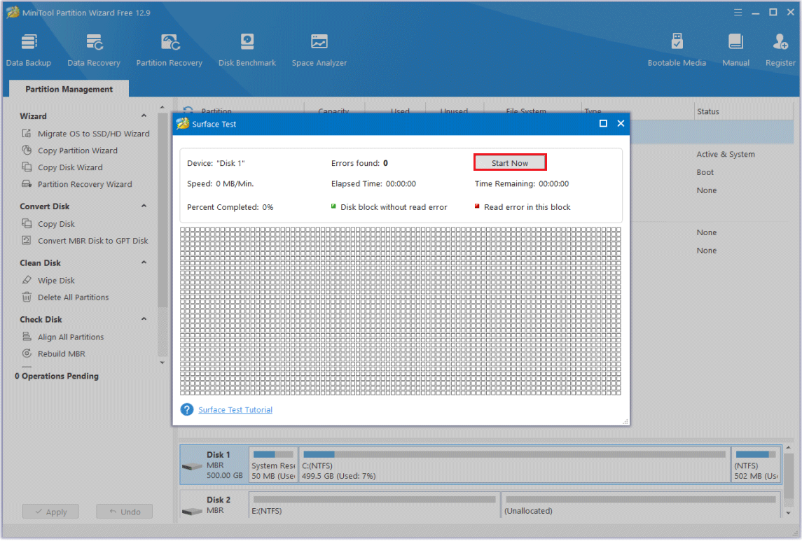 click Start Now in MiniTool Partition Wizard