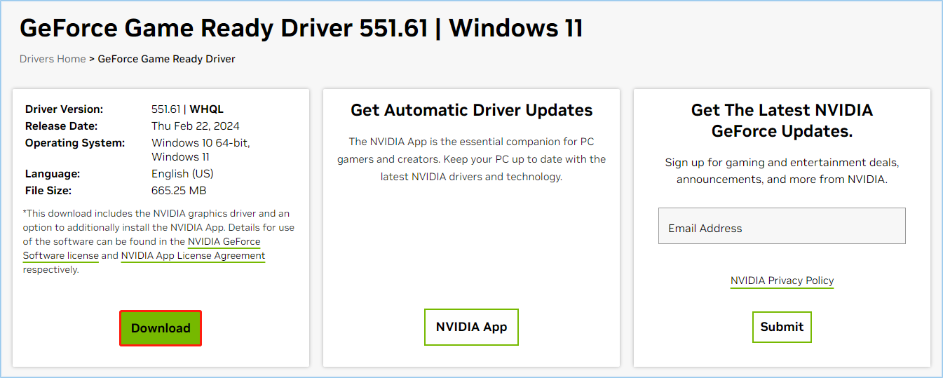 hit Download to download the driver