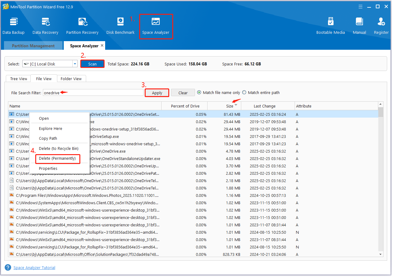 analyze disk space using Partition Magic