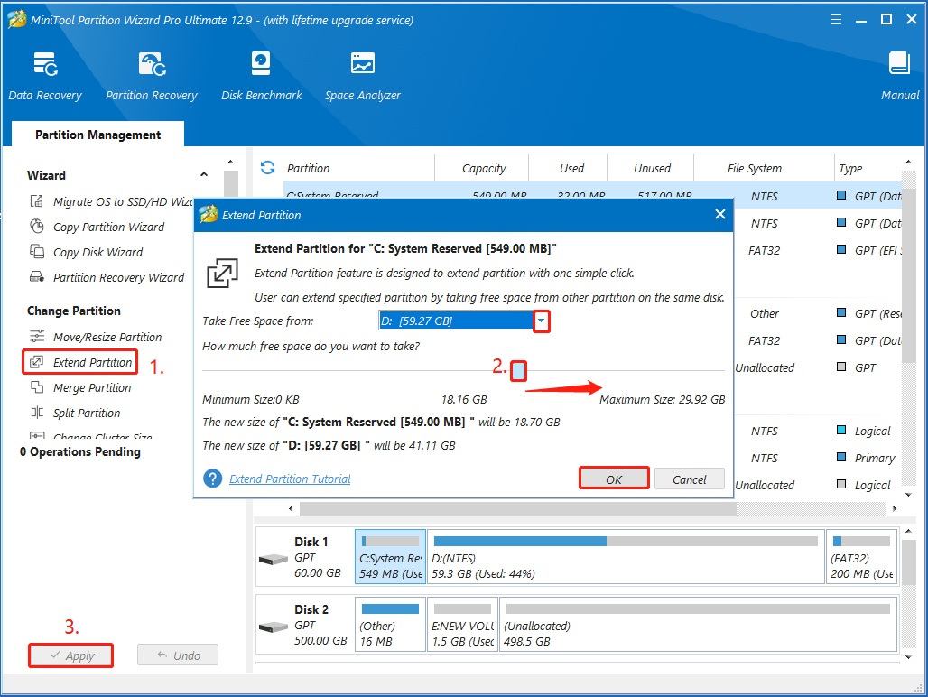 extend the C drive using Partition Magic