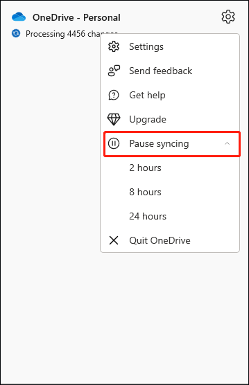 expand Pause syncing