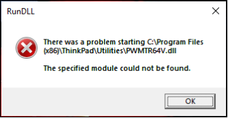 the error message of PWMTR64V.dll not found