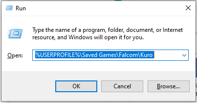 type %USERPROFILE%\Saved Games\Falcom\Kuro