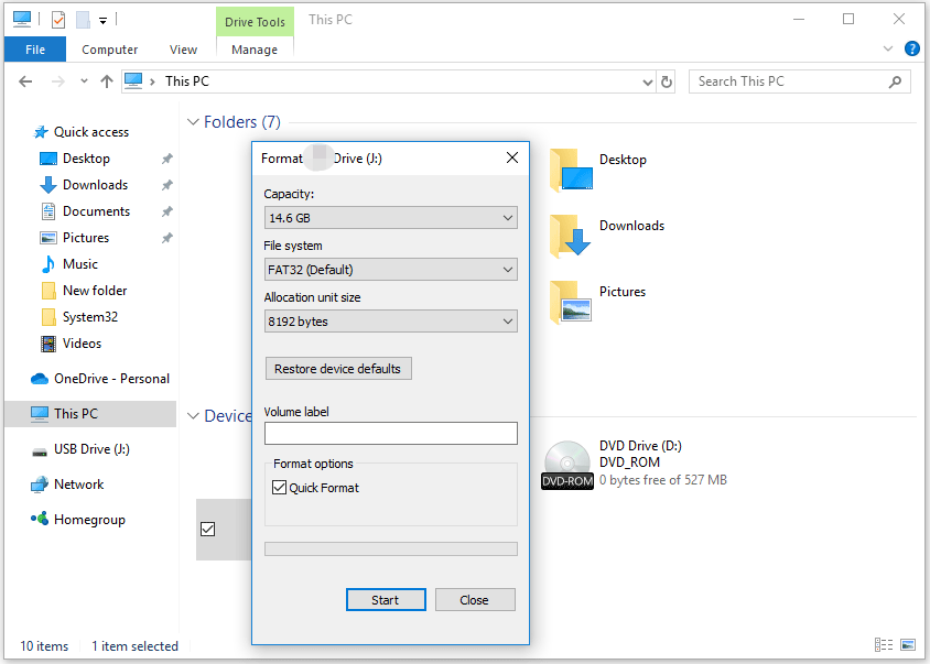 AKASO camera SD card format via File Explorer