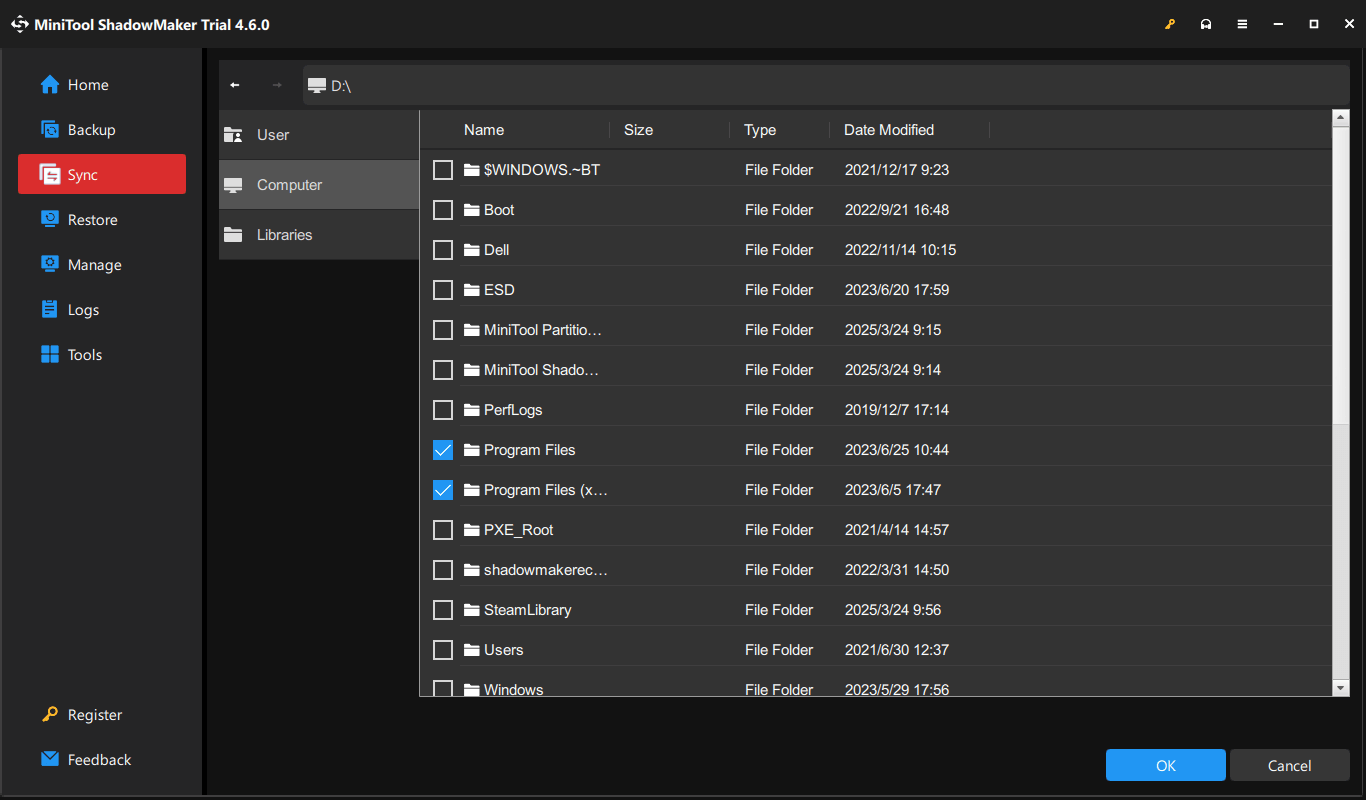 choose the local folder you want to sync