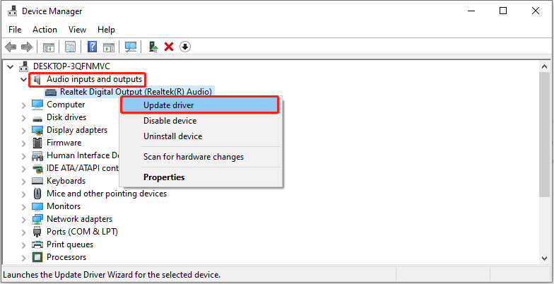 update the audio driver