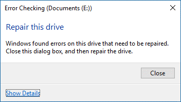 O Windows encontrou erros