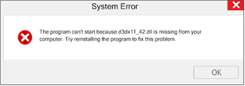 error message d3dx11_42.dll is missing from your computer