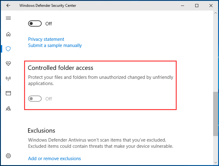 desativar o acesso à alcatifa do controlador