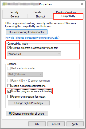 run the program as an administrator in the compatibility mode