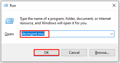 open Device Manager from Run window