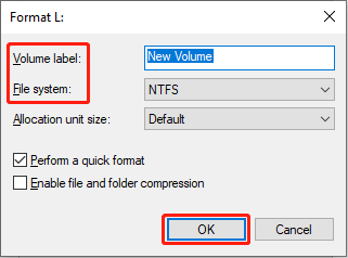 format the SD card using Disk Management