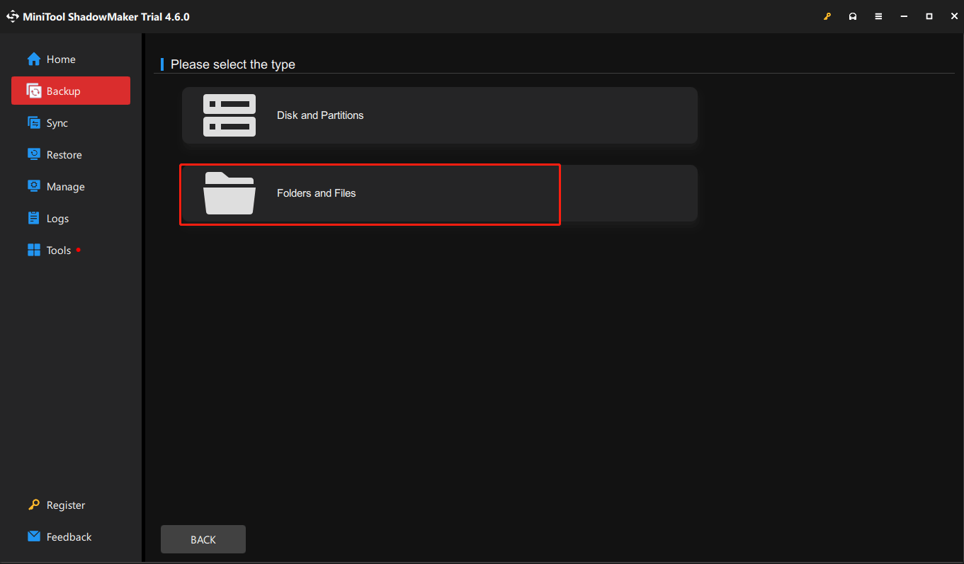 select Folders and Files