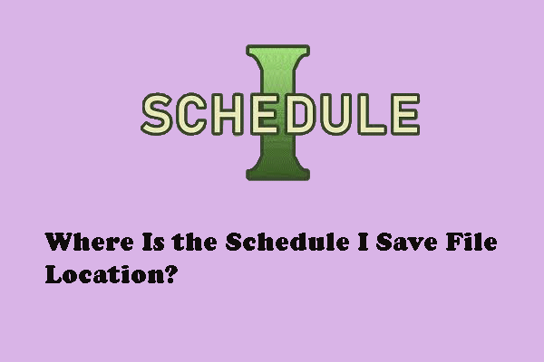 Where Is the Schedule I Save File Location on Windows?