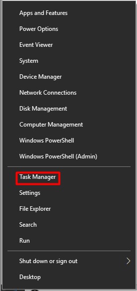 apri task manager