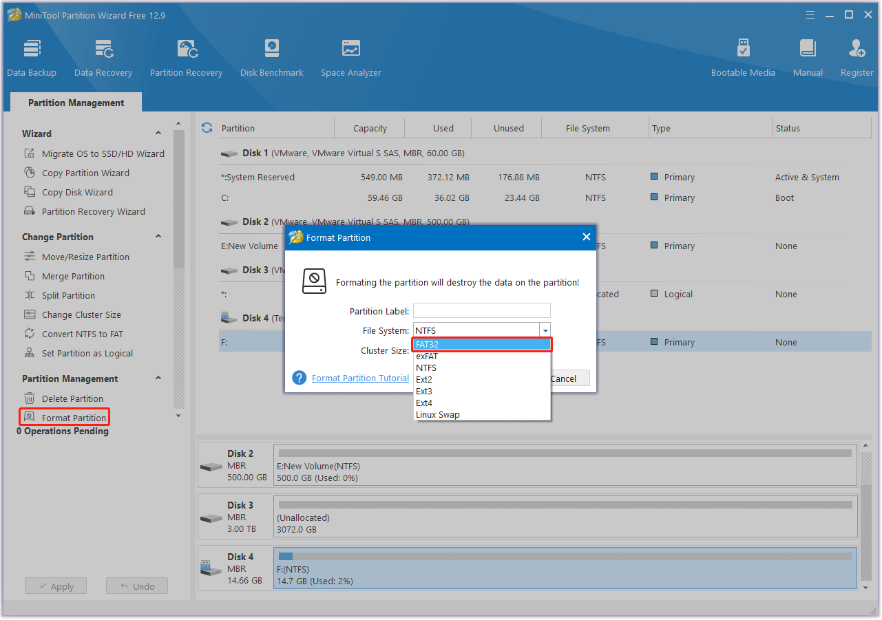 format SD card to FAT32