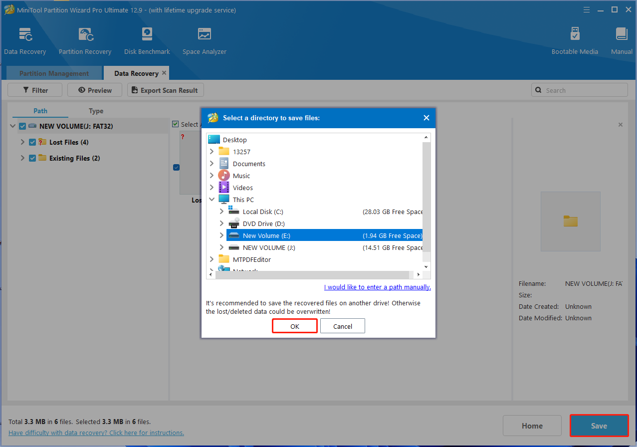 save files on Partition Magic