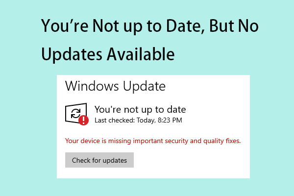 Fix You’re Not up to Date, But No Updates Available on Windows 11/10