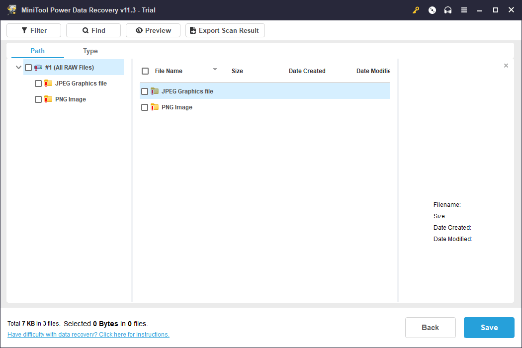 Interfaz de resultados del escaneo