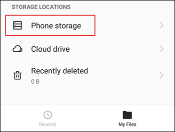Haz clic en "Almacenamiento del teléfono" en iPhone