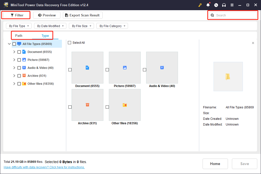 use multiple features to find the wanted files on the result page