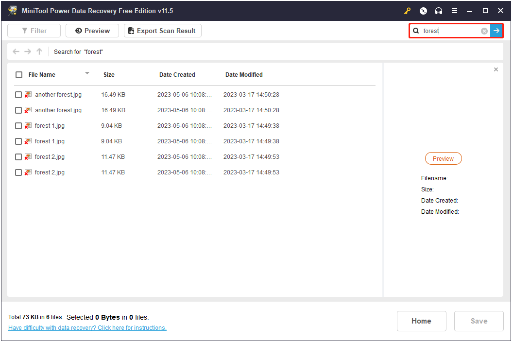 rechercher un fichier spécifique