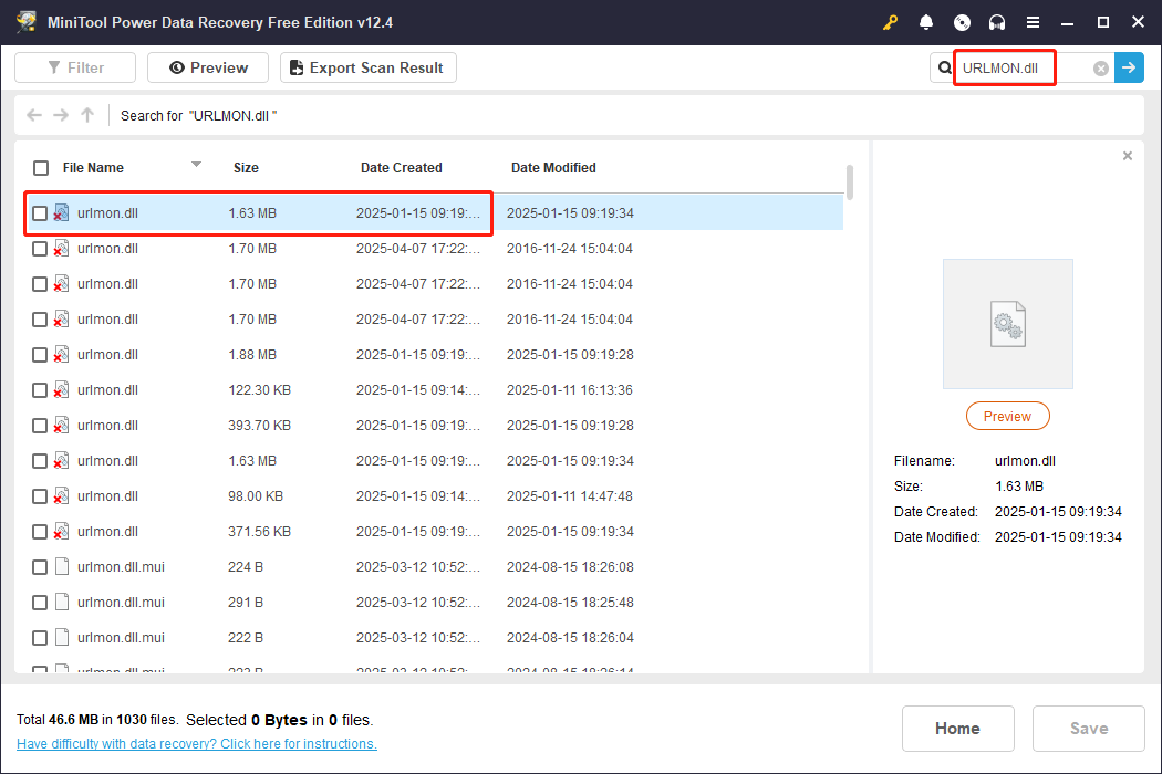 search the URLMON.dll file on the result page
