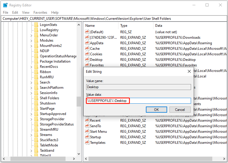 configurer les données de valeur