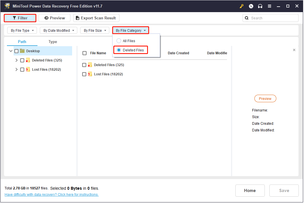 filtrer les fichiers