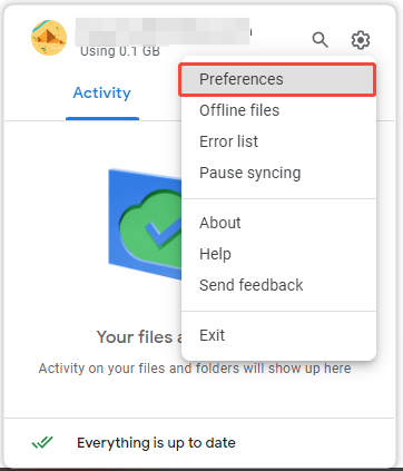 choose Preferences