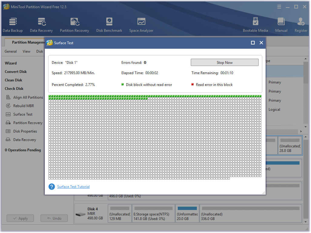 Inicie el proceso de escaneo
