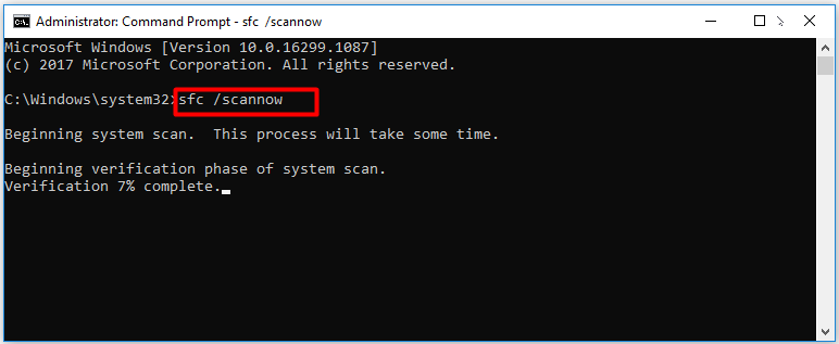 Escriba y ejecute el comando sfc