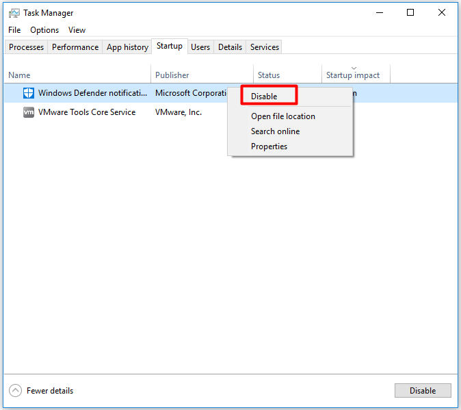 Desactive los programas de inicio