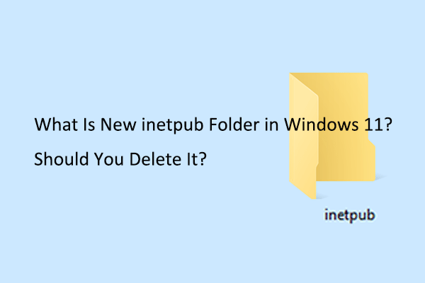 What Is New inetpub Folder in Windows 11 & Should You Delete It