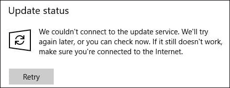no hemos podido conectarnos al servicio de actualización