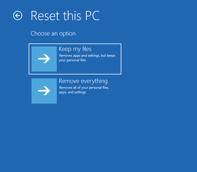 réinitialiser ce PC