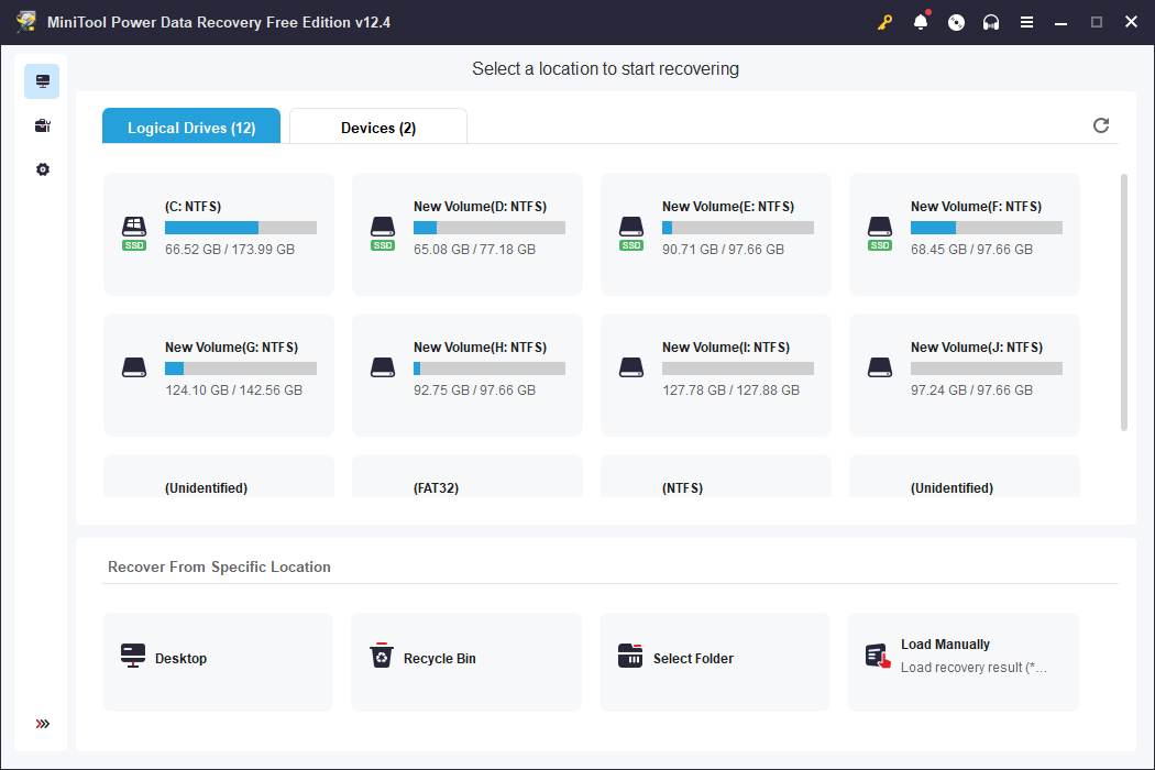 use MiniTool Power Data Recovery to recover files