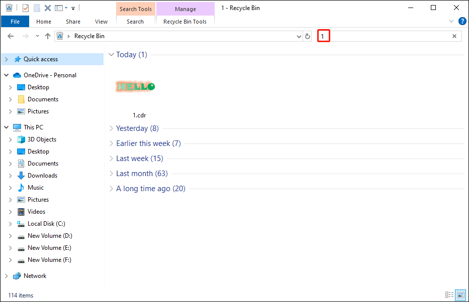 Recuperar archivo CDR de la Papelera de Reciclaje