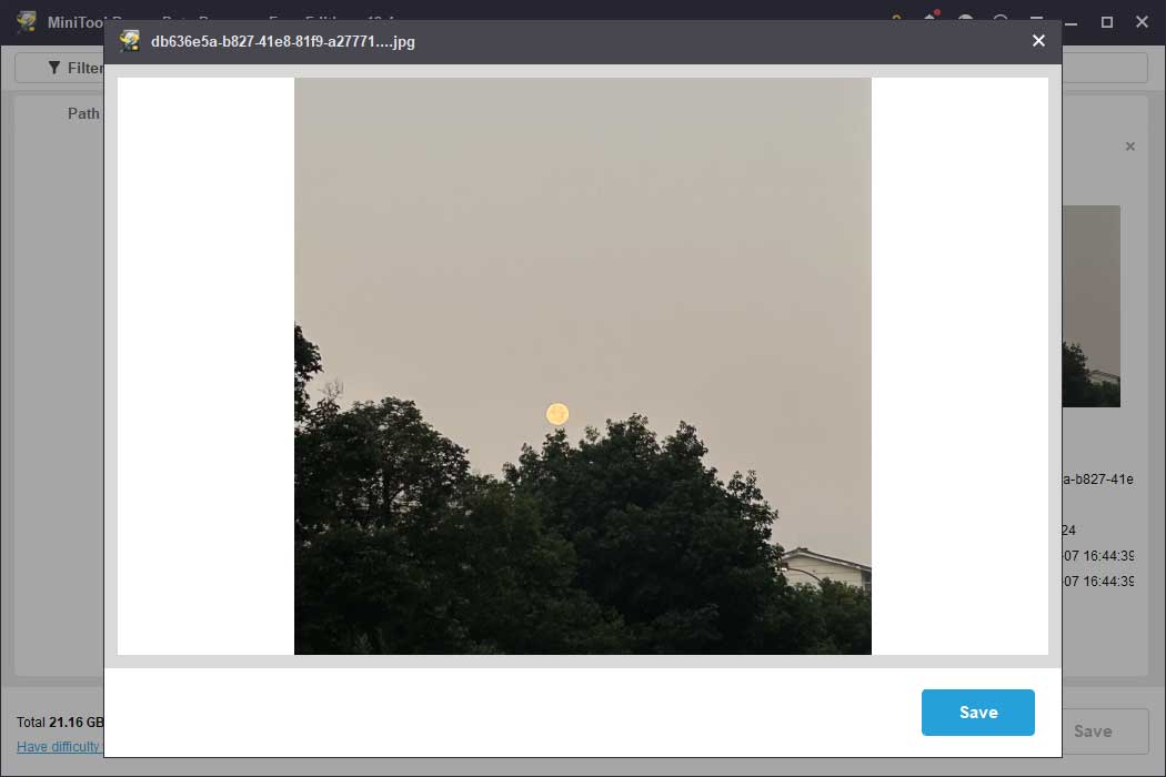 preview the picture before recovering it using the Preview feature