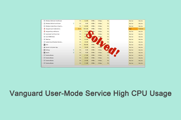 Easily Fixed! Vanguard User-Mode Service High CPU Usage