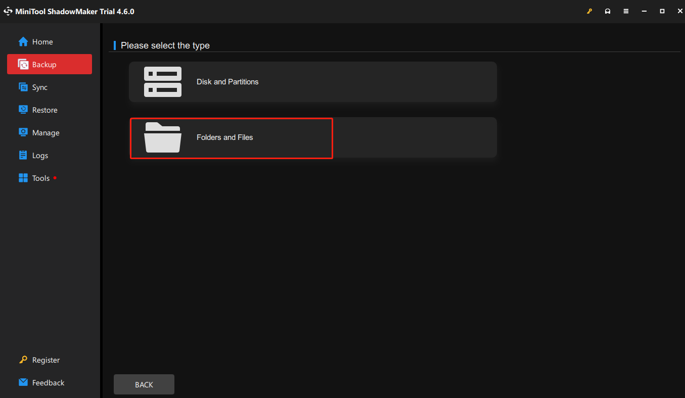 select Folders and Files