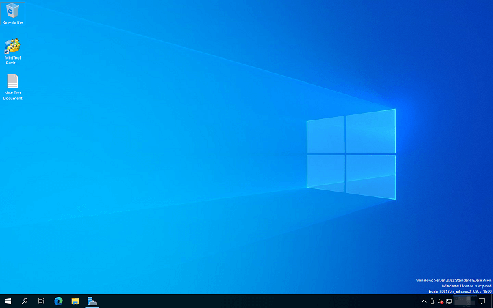 interface of Windows Server 2022